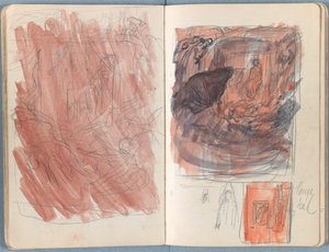 1880年代后期，《我们主耶稣基督一生的素描速写》专辑的页面（石墨和纸上水洗） 作者 詹姆斯·雅克·约瑟夫·天梭