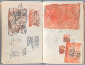 1880年代后期，《我们主耶稣基督一生的素描速写》专辑的页面（石墨和纸上水洗） 作者 詹姆斯·雅克·约瑟夫·天梭