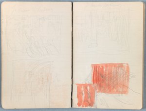 1880年代后期，《我们主耶稣基督一生的素描速写》专辑的页面（石墨和纸上水洗） 作者 詹姆斯·雅克·约瑟夫·天梭