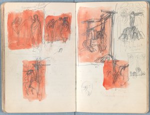 1880年代后期，《我们主耶稣基督一生的素描速写》专辑的页面（石墨和纸上水洗） 作者 詹姆斯·雅克·约瑟夫·天梭