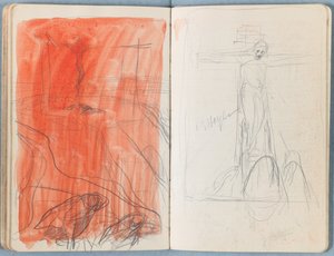 1880年代后期，《我们主耶稣基督一生的素描速写》专辑的页面（石墨和纸上水洗） 作者 詹姆斯·雅克·约瑟夫·天梭