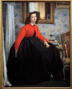 Mademoiselle L. L. 的全长肖像，或穿红色夹克的年轻女孩 Jacques Joseph (Jacques-Joseph) Tissot 的画作 James Tissot (1836-1902) 1864 年 1.24x0.99 m 巴黎，奥赛博物馆 作者 詹姆斯·雅克·约瑟夫·天梭