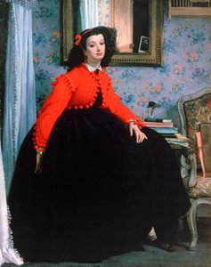 Mlle LL肖像，穿红色夹克的年轻女士，1864年。 作者 詹姆斯·雅克·约瑟夫·天梭