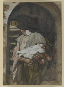 圣安妮，基督生平的插图，c.1886-94（纸板上的水粉和水粉） 作者 詹姆斯·雅克·约瑟夫·天梭