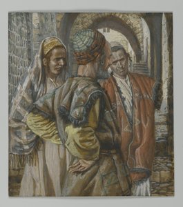 Cyrenian的西蒙和他的两个儿子亚历山大和鲁弗斯，1886  -  94年我们的主耶稣基督的生活中的插图（纸上有石墨） 作者 詹姆斯·雅克·约瑟夫·天梭