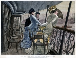 HMS加尔各答美术馆，朴茨茅斯，c1850-1900。 作者 詹姆斯·雅克·约瑟夫·天梭