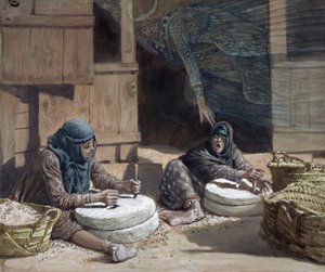 磨坊中的两位妇女，为基督的生活画插图，c.1886-94（纸板上的水粉和水粉） 作者 詹姆斯·雅克·约瑟夫·天梭