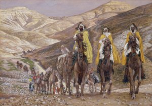 智者到伯利恒旅行，为基督的生活插图，c.1886-94（纸板上的水粉） 作者 詹姆斯·雅克·约瑟夫·天梭