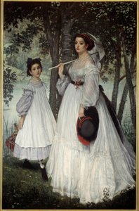 两姐妹或“公园里的肖像” 雅克·约瑟夫 (Jacques-Joseph) 天梭的画作 James Tissot (1836-1902) 作者 詹姆斯·雅克·约瑟夫·天梭