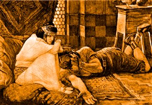 参孙向德利拉透露了他的秘密 - 圣经 作者 天梭之后的詹姆斯·雅克·约瑟夫