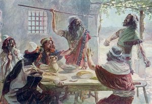 索尔向乔纳森 - 圣经投掷标枪 作者 天梭之后的詹姆斯·雅克·约瑟夫