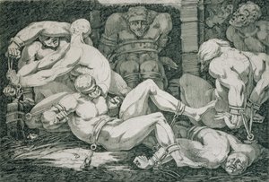 乌戈利诺和他的儿子在饥荒之塔，18世纪 作者 詹姆斯·杰弗里斯（James Jefferys）