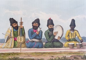1810年至1816年波斯第二次旅行的波斯音乐家，由Theodore HA Fielding（1781-1851）雕刻，1818年 作者 詹姆斯·贾斯汀·莫里尔