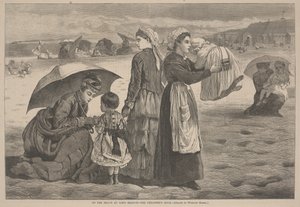 长枝海滩上-儿童节，1874年 作者 詹姆斯·L·朗里奇
