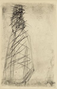[76] 惠斯勒从已作废的版画中提取的印迹 - Fumette Standing。 作者 詹姆斯·阿博特·麦克尼尔·惠斯勒