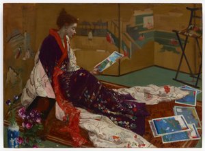 紫色和金色的卡普里斯金色屏幕 作者 詹姆斯·阿博特·麦克尼尔·惠斯勒