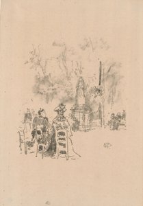 卢森堡花园雕像下的对话 作者 詹姆斯·阿博特·麦克尼尔·惠斯勒