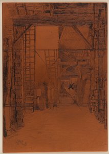 蚀刻板：烧石灰的人 作者 詹姆斯·阿博特·麦克尼尔·惠斯勒