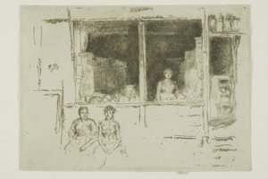 甜瓜店，Houndsditch 作者 詹姆斯·阿博特·麦克尼尔·惠斯勒