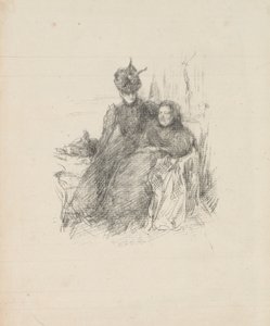母亲与女儿[La Mère Malade] 作者 詹姆斯·阿博特·麦克尼尔·惠斯勒