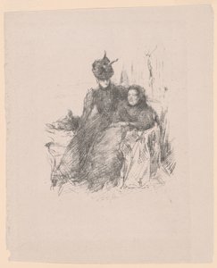 母亲与女儿[La Mère Malade] 作者 詹姆斯·麦克尼尔·惠斯勒