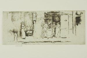 塞纳河大街报摊 作者 詹姆斯·阿博特·麦克尼尔·惠斯勒