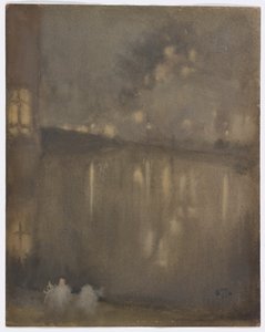 夜曲灰色与金色-运河，荷兰 作者 詹姆斯·阿博特·麦克尼尔·惠斯勒