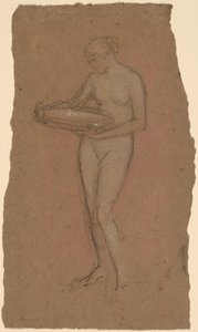 捧着碗的站立女性裸体 [直书] 作者 詹姆斯·阿博特·麦克尼尔·惠斯勒