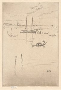 小泻湖》，选自《威尼斯第一集》（威尼斯，十二幅蚀刻版画系列） 作者 詹姆斯·阿博特·麦克尼尔·惠斯勒