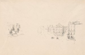 两幅试用素描：A. 迪耶普大路；B. 室内设计 作者 詹姆斯·阿博特·麦克尼尔·惠斯勒