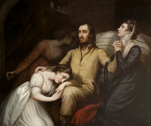 拉斐特在奥尔穆茨的地牢与他的妻子和女儿，1797年