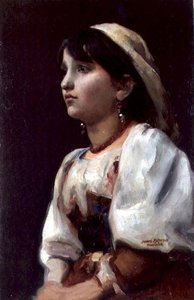 意大利女孩，约1890年（布面油画）