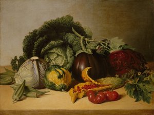 静物：香脂苹果和蔬菜，约19世纪20年代。 作者 詹姆斯·皮尔
