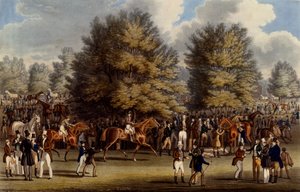 驯服沃伦，1836年由查尔斯亨特制作的印刷品（aquatint）