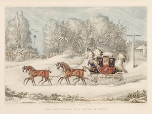 1825年的暴风雪中的邮件教练