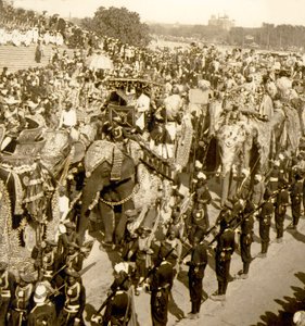 印度德里的大杜巴游行。1903年(照片) 作者 詹姆斯·里卡尔顿