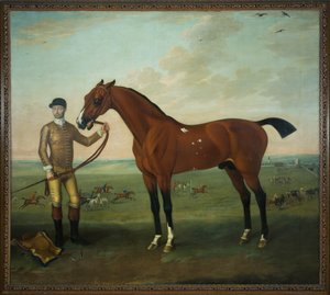 Flying Childers with a groom on Newmarket Heath, c.1722-25 (oil on canvas) 作者 詹姆斯·西摩