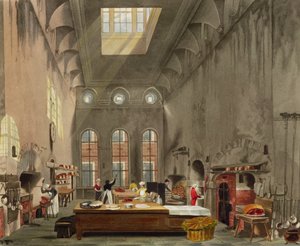 厨房，圣詹姆斯宫殿，威廉·詹姆斯·贝内特（William James Bennett，1787-1844），由William Henry Pyne（1769-1843）酒吧出版的“皇家住所历史”。 1819