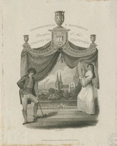 利奇菲尔德大教堂（Lichfield Cathedral）-西南景观：版画，[[c 1820] 作者 詹姆斯·斯托勒