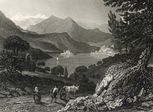 奥尔塔湖，James Tibbits Willmore（1800-1863）根据William Brockedon（1787-1854）的画作雕刻的。