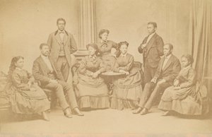 Jubilee Singers的风景画，1872年，后来印刷。