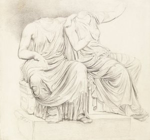 Study of Two Headless Classical Statues   1437119   zh       chinese Successfully Translated  Original: The interior of the nave taken from the gallery above the Queens Screen at the south end c.1859 (b/w photo) Translat: The interior of the nave taken fro 作者 詹姆斯·沃德