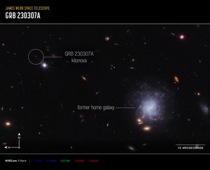 基洛诺瓦和主机银河罗盘图像 作者 詹姆斯韦伯太空望远镜 (NASA)