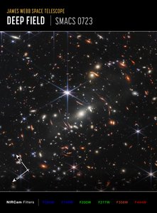 韦伯斯第一深场（NIRCam 罗盘图像） 作者 詹姆斯韦伯太空望远镜 (NASA)