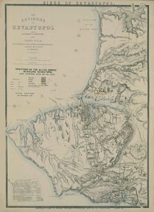 塞瓦斯托波尔周边地区地图，1854年 作者 詹姆斯·怀尔德
