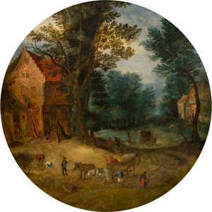 弗拉芒风景，约 1588-1625（油画板）
