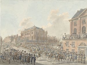 1808 年 4 月 20 日路易-拿破仑进入阿姆斯特丹 作者 Jan Anthonie Langendijk Dzn（艺术家签名）