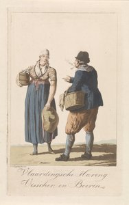 弗拉尔丁恩渔民类型 Vlaardingen Haring Visscher 和 Boerin（物体上的标题）