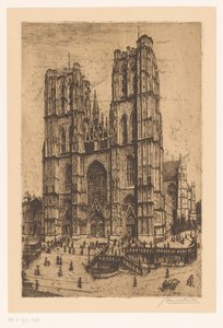 布鲁塞尔圣迈克尔和圣古杜拉大教堂 作者 Jan Antonius van Schooten（艺术家签名）
