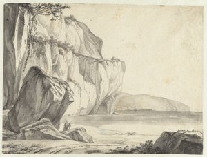 海岸景观与从水中升起的岩石 作者 扬·阿塞林（归因于）